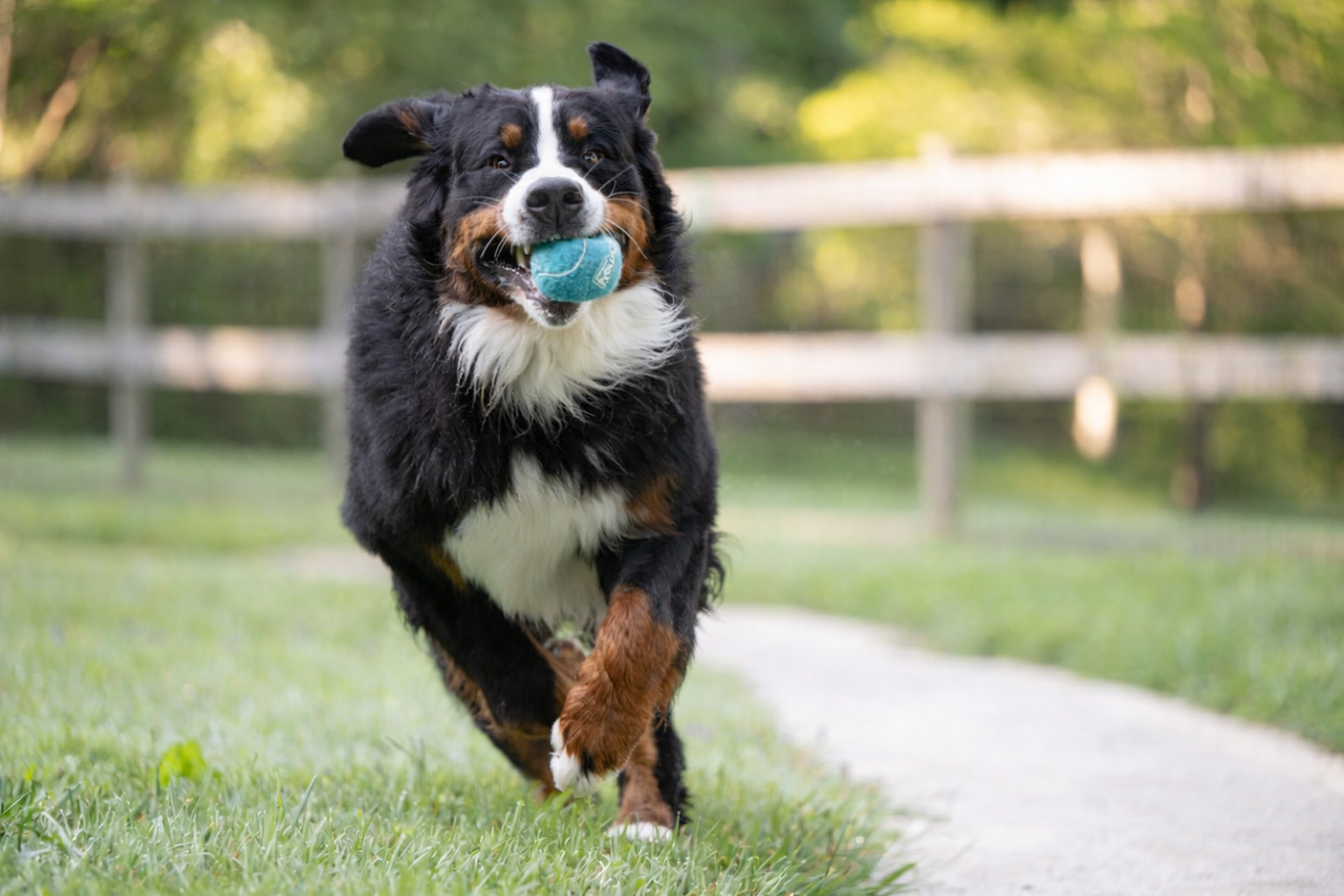 Active dog running outdoors