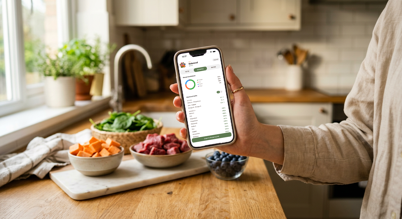 Woman preparing dog food